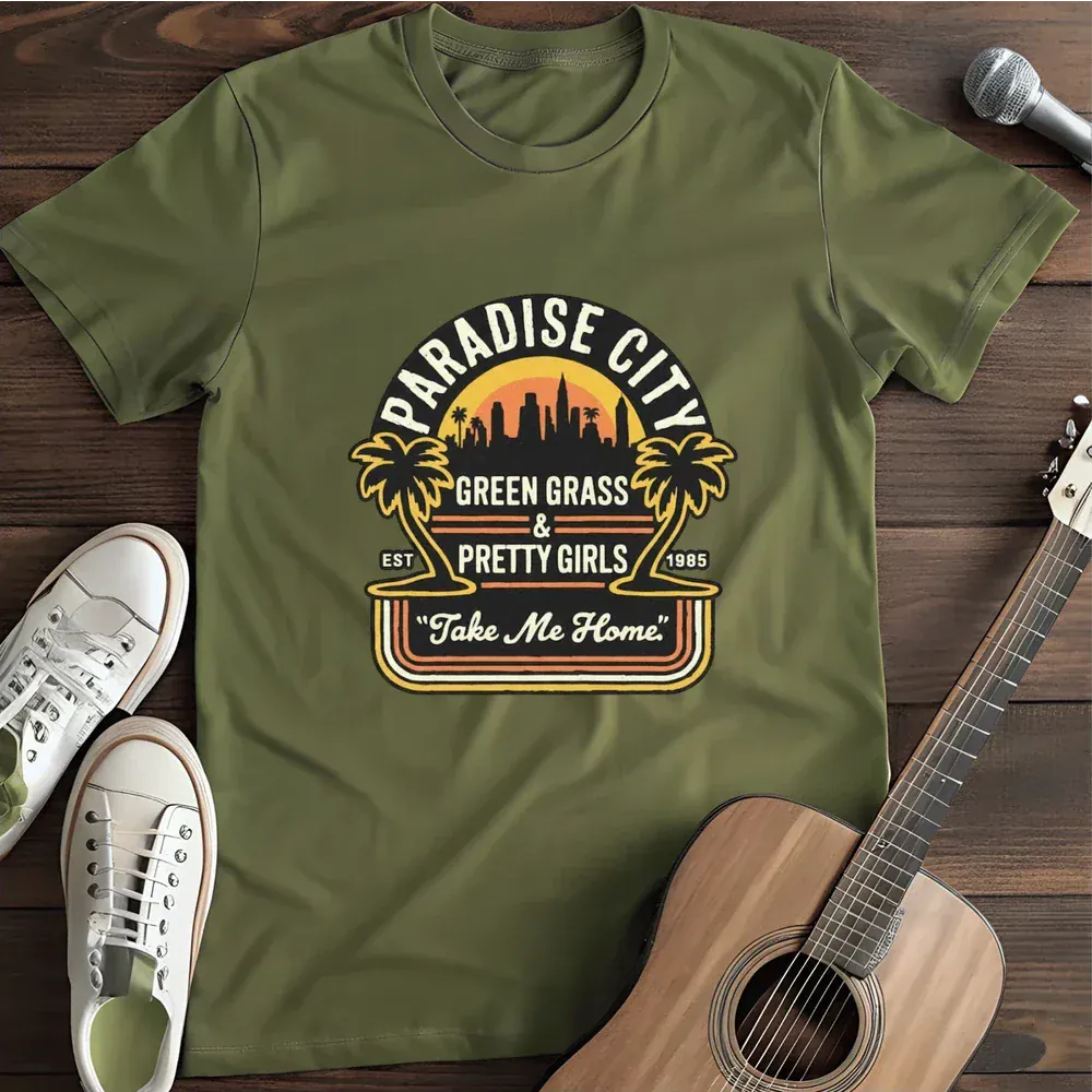 Printify T-Shirt Military Green / S Paradise City T Shirt T Shirt