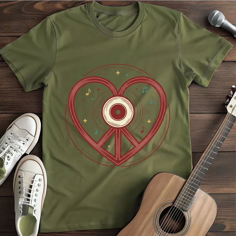Printify T-Shirt Military Green / S Peace Love T Shirt