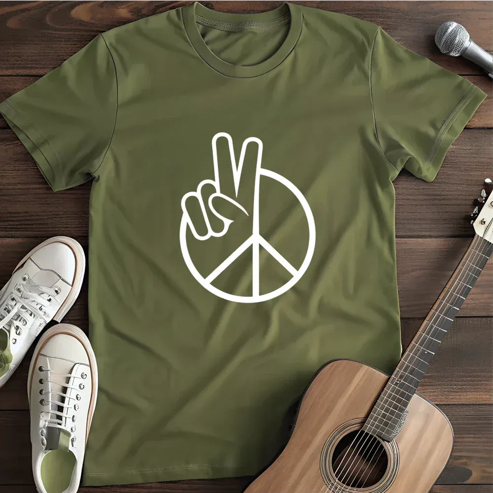 Printify T-Shirt Military Green / S Piece Of Peace T Shirt