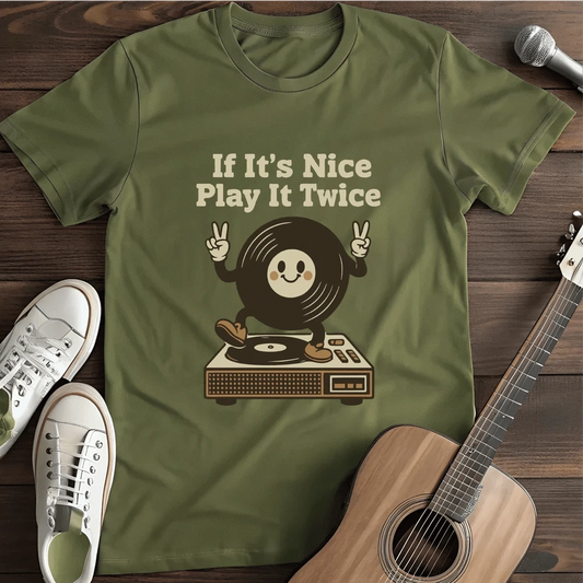 Printify T-Shirt Military Green / S Playful Vinyl T Shirt