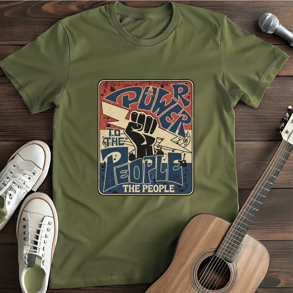Printify T-Shirt Military Green / S Power To The People T Shirt