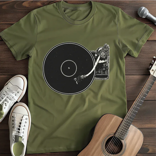 Printify T-Shirt Military Green / S Retro Music Player T Shirt