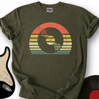 Printify T-Shirt Military Green / S Retro Sunset T-Shirt