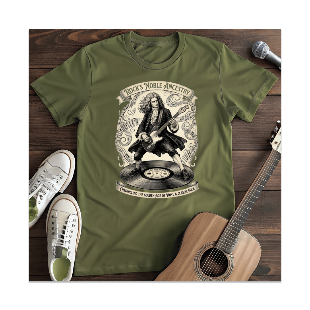 Printify T-Shirt Military Green / S Rock's Noble Ancestry Guitar T-Shirt