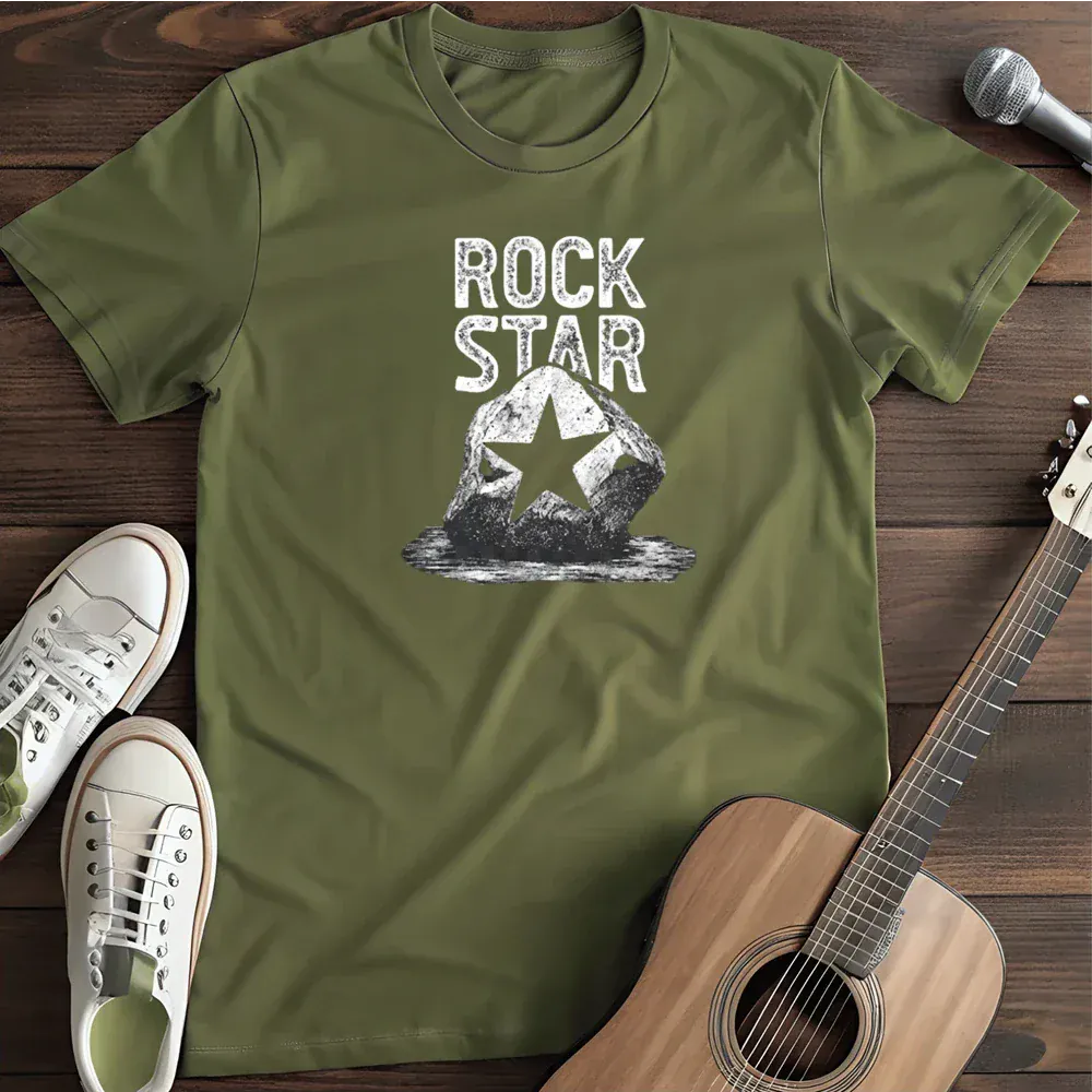 Printify T-Shirt Military Green / S Rock Star T Shirt