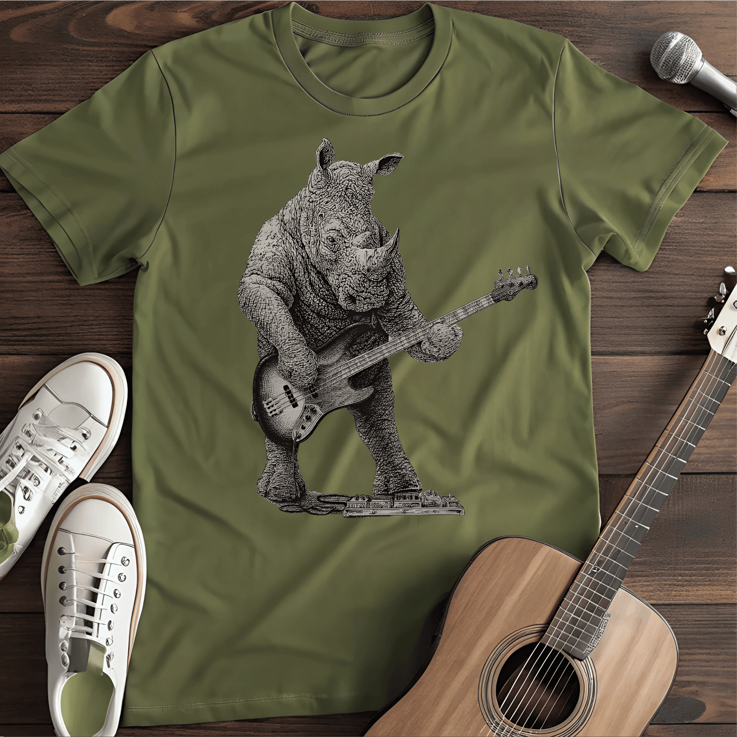 ⭐️⭐️⭐️⭐️⭐️ T-Shirt Military Green / S Rocking Rhino T-Shirt