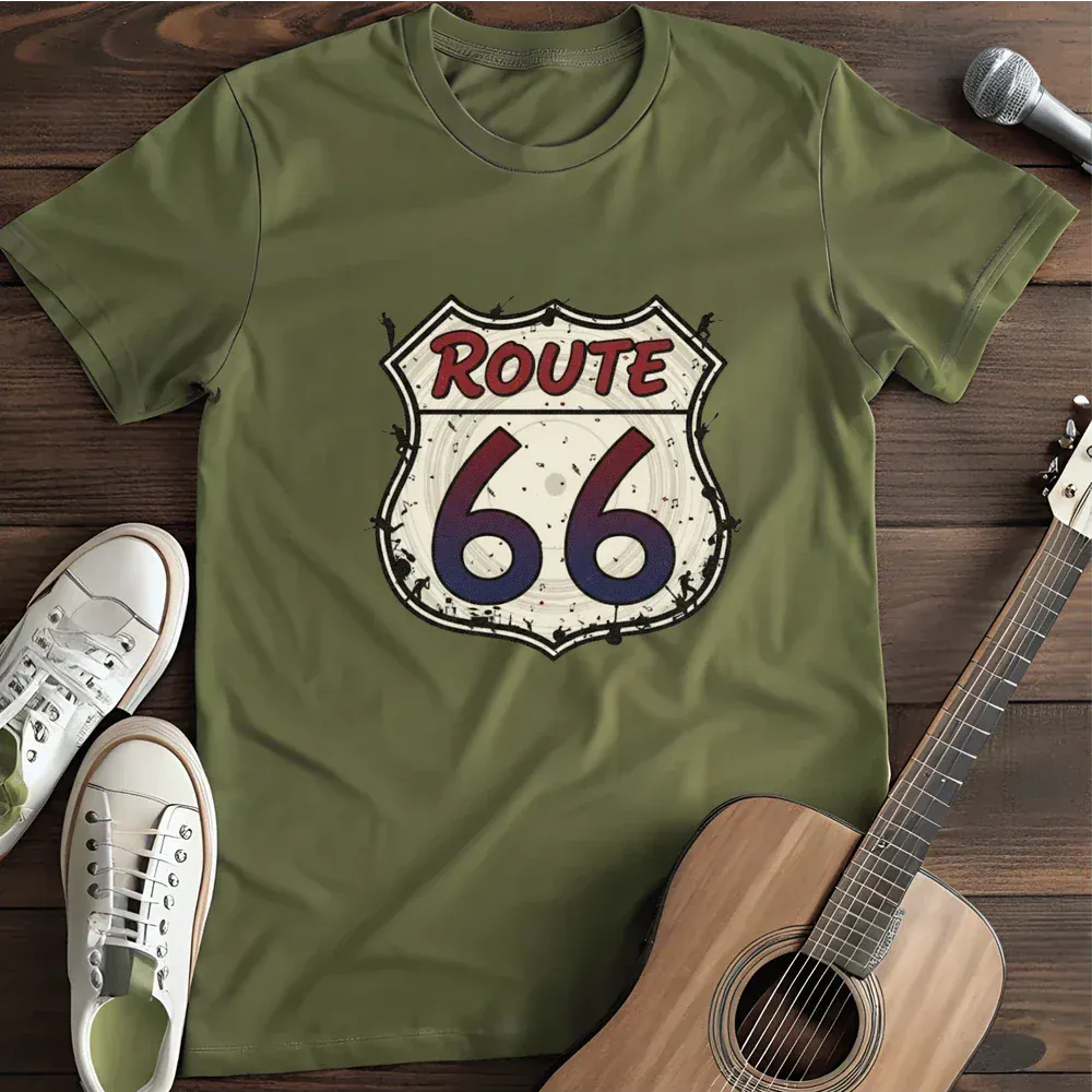 Printify T-Shirt Military Green / S Route 66 T Shirt