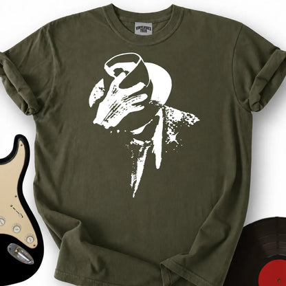 Printify T-Shirt Military Green / S Shadowed Fedora T-Shirt