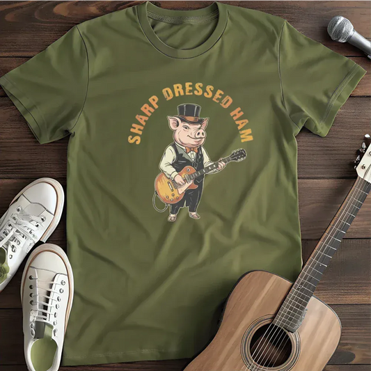 Printify T-Shirt Military Green / S Sharp Dressed Ham T Shirt