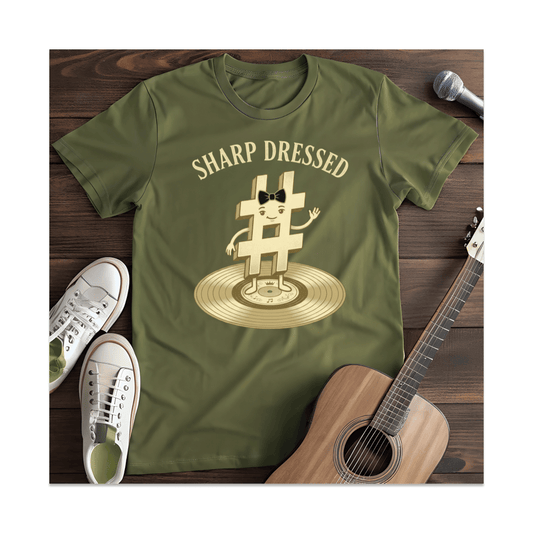 Printify T-Shirt Military Green / S Sharp Dressed Musical T-Shirt