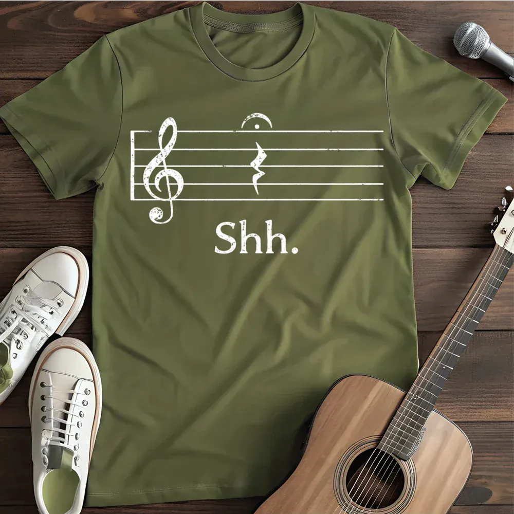 Printify T-Shirt Military Green / S Shh T Shirt