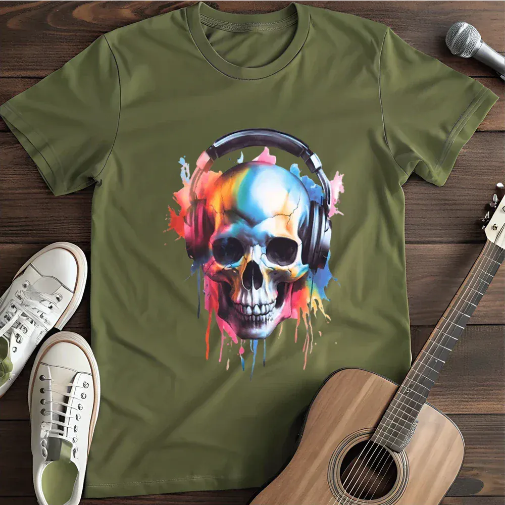 Printify T-Shirt Military Green / S Skull Shock T Shirt
