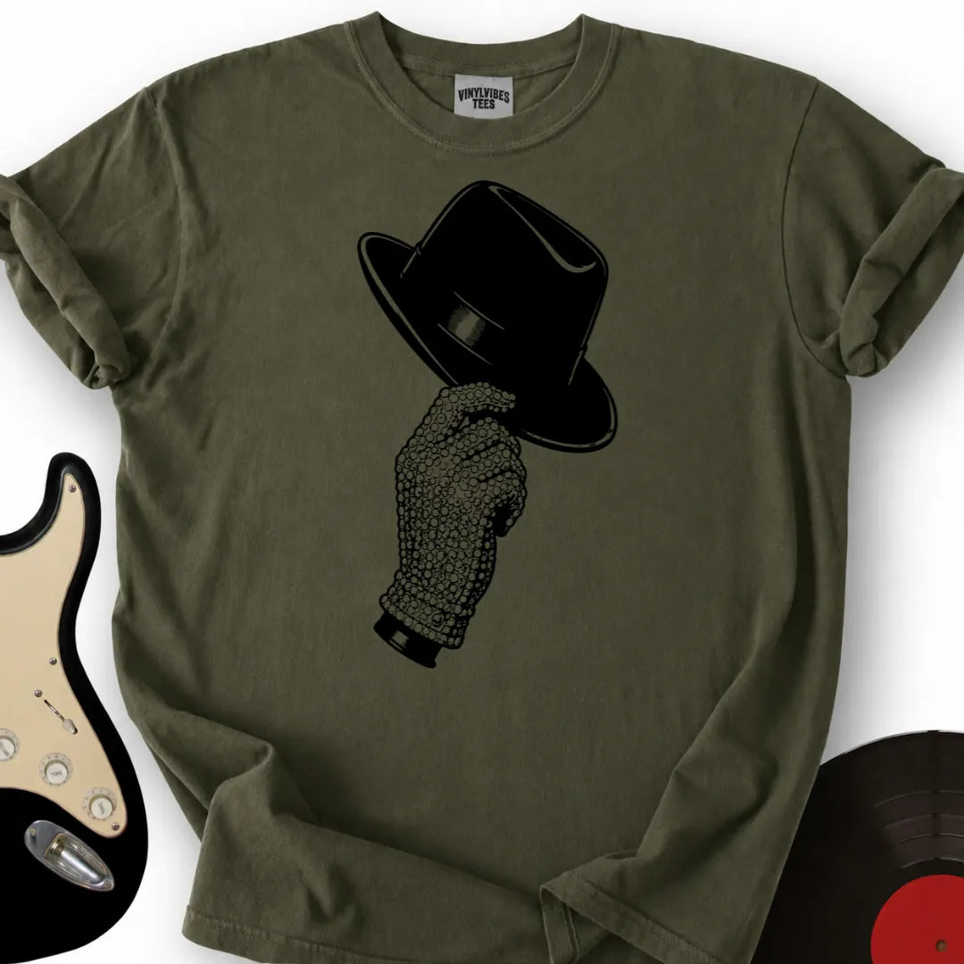 Printify T-Shirt Military Green / S Sparkling Glove & Fedora T-Shirt