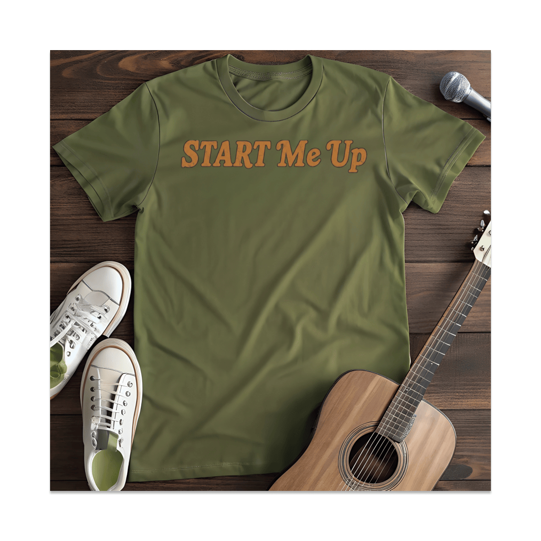 Printify T-Shirt Military Green / S Start Me Up T-Shirt