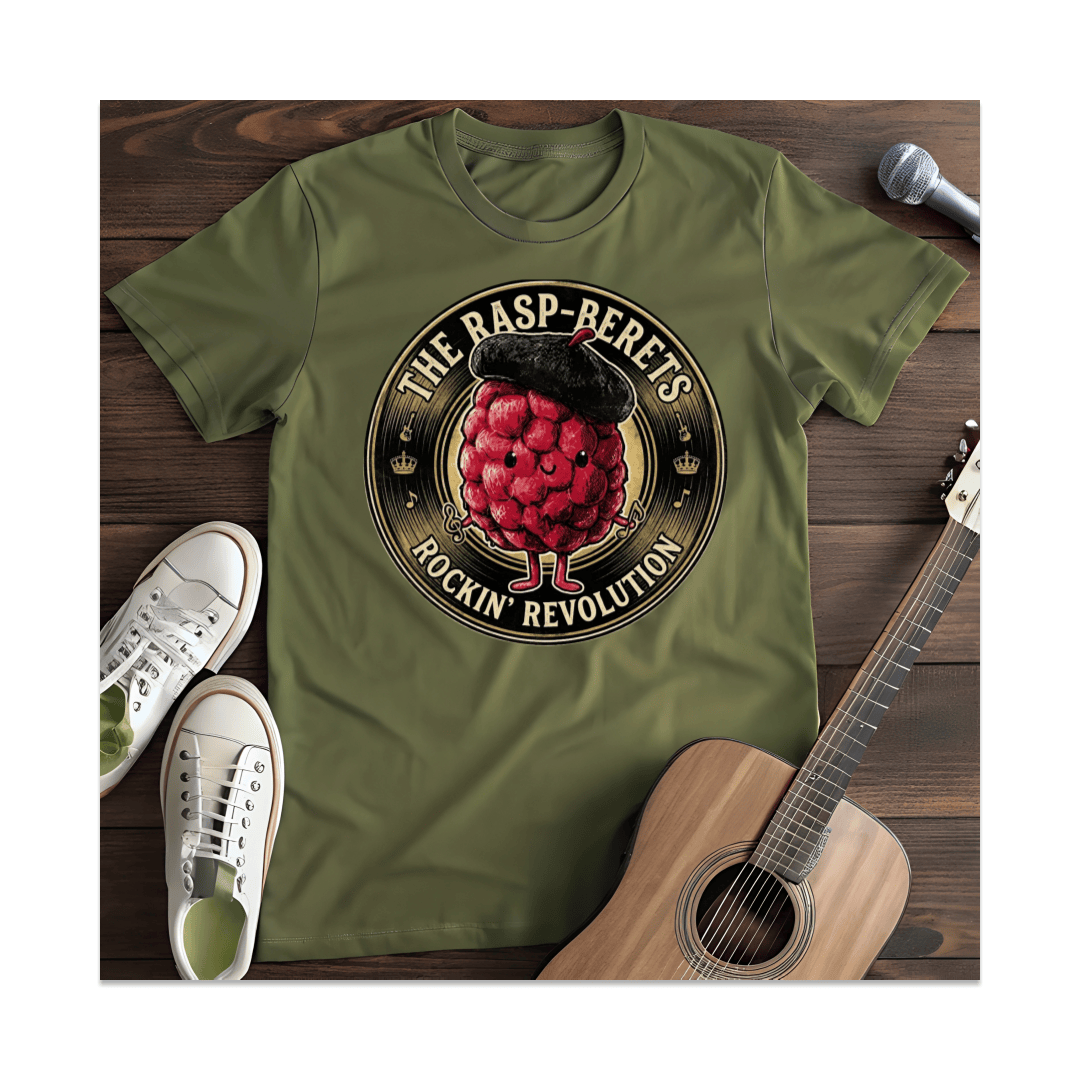 Printify T-Shirt Military Green / S The Rasp-Berets Rockin' Revolution T-Shirt
