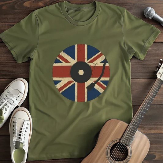 Printify T-Shirt Military Green / S Union Jack Spinner T Shirt