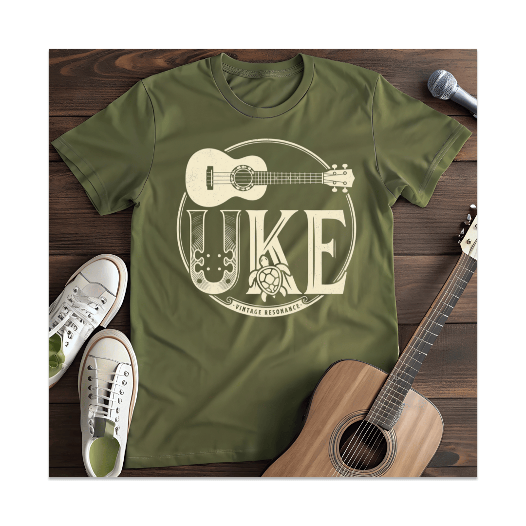 Printify T-Shirt Military Green / S Vintage Resonance Uke T-Shirt
