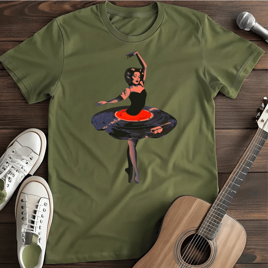 Printify T-Shirt Military Green / S Vinyl Ballerina T Shirt