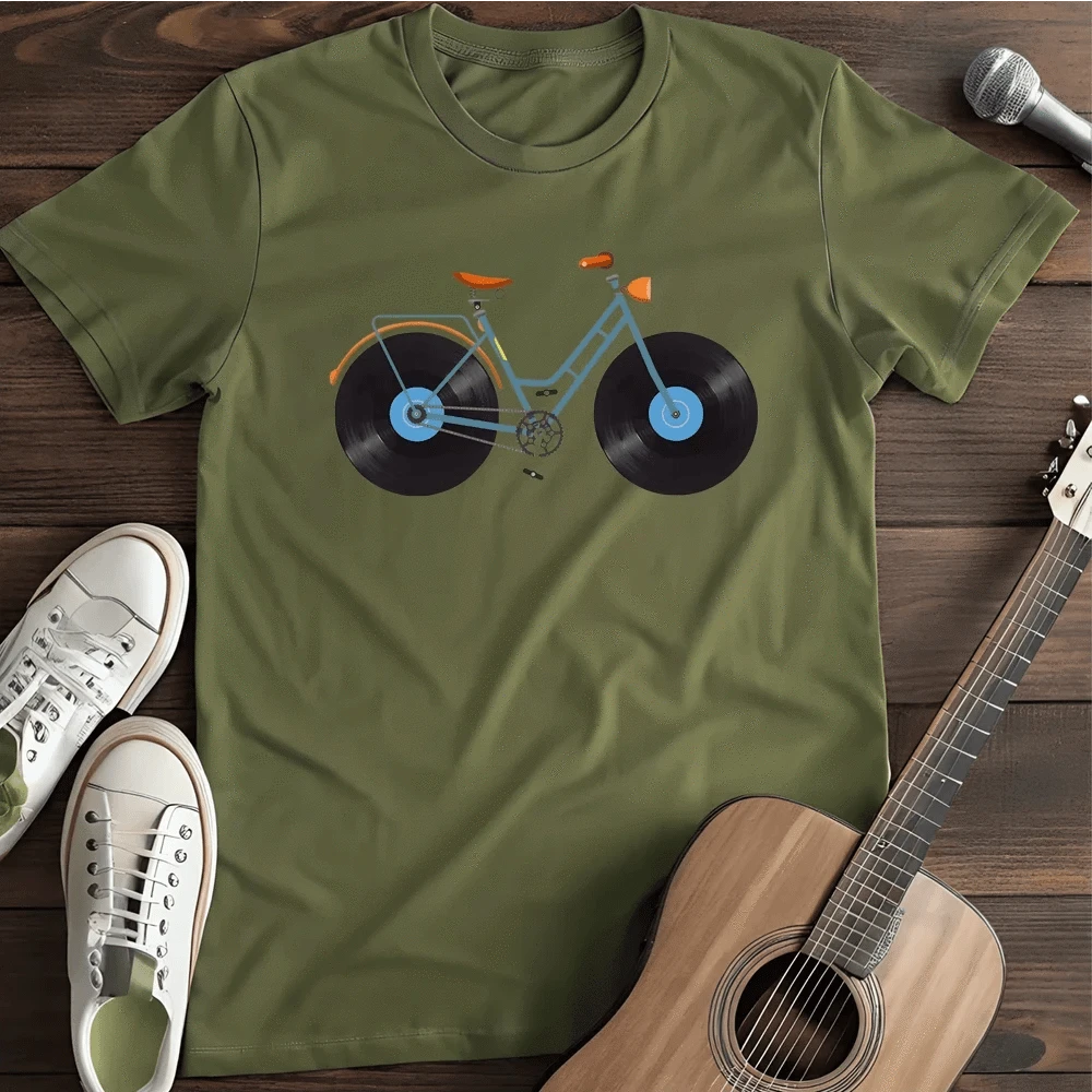 Printify T-Shirt Military Green / S Vinyl Bike T Shirt