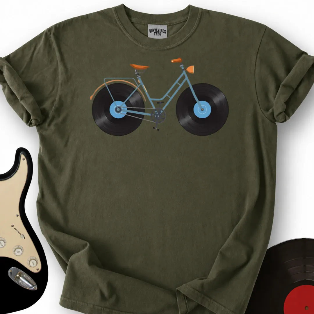 Printify T-Shirt Military Green / S Vinyl Bike T-Shirt
