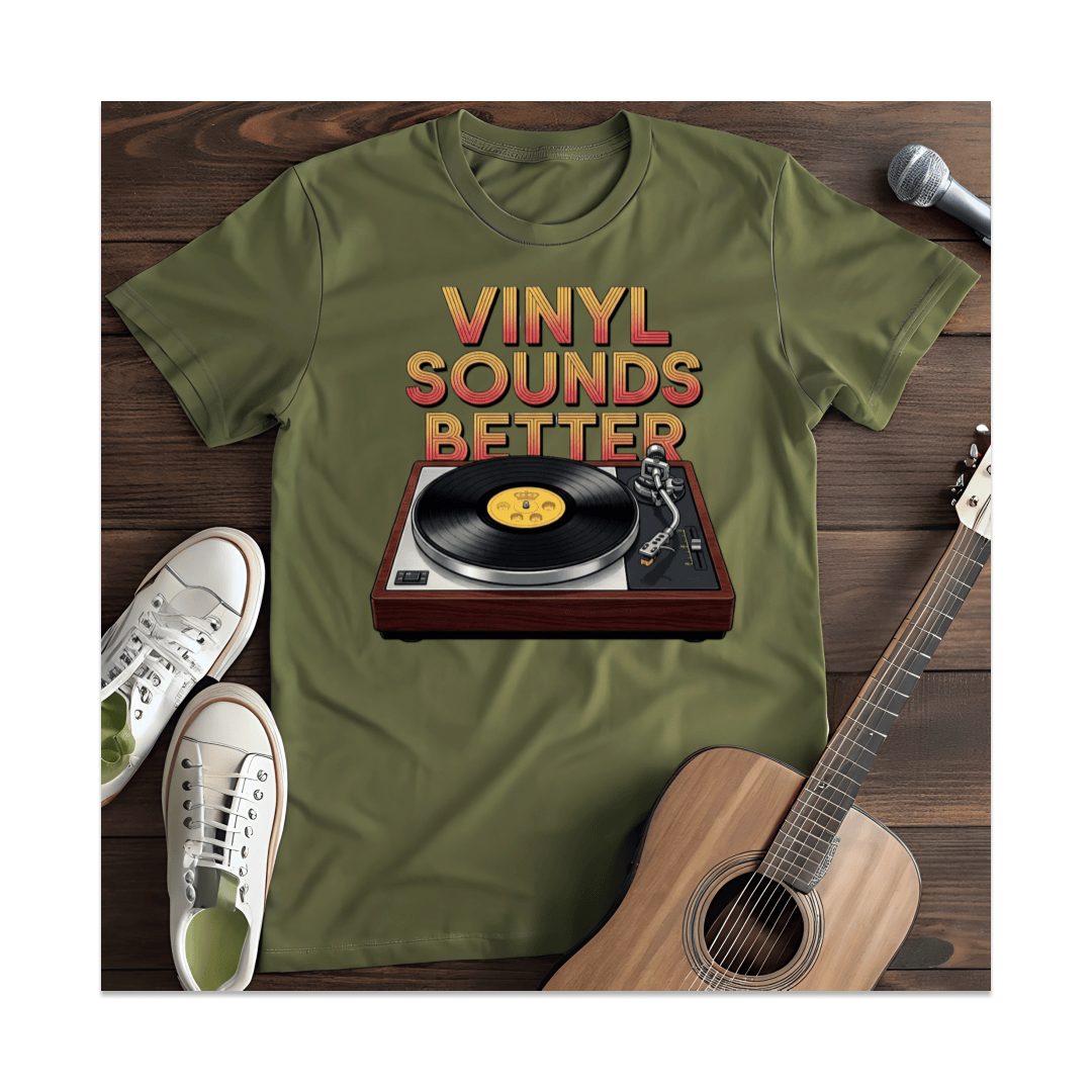 Printify T-Shirt Military Green / S Vinyl Sounds Better T-Shirt