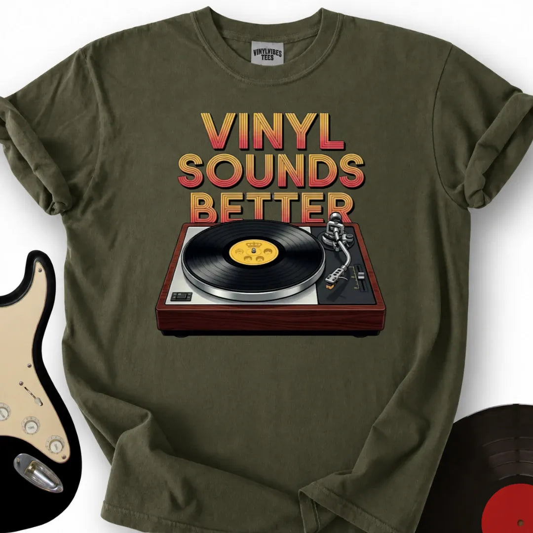 Printify T-Shirt Military Green / S Vinyl Sounds Better T-Shirt