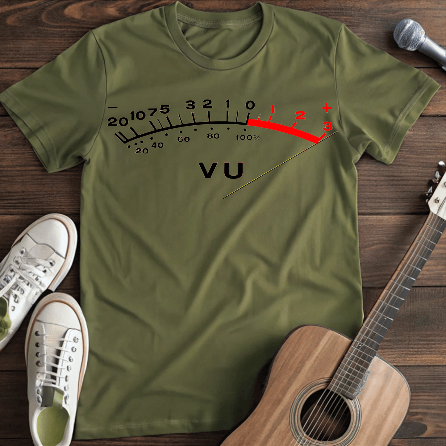 Printify T-Shirt Military Green / S VU Meter Tee