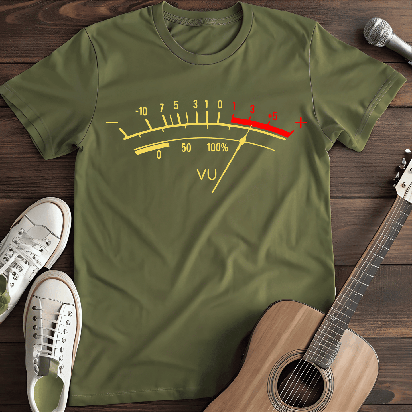 Printify T-Shirt Military Green / S Vu Meter Tee