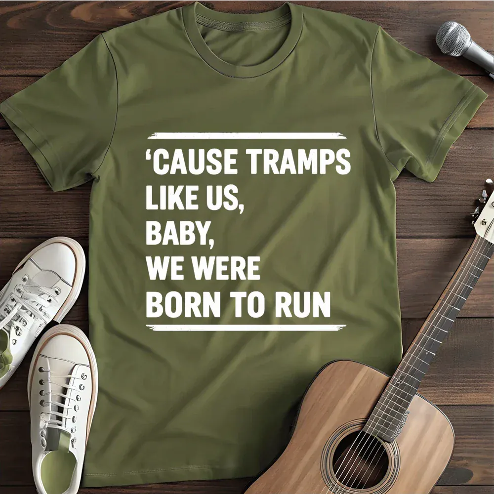 Printify T-Shirt Military Green / S We Were Born To Run T Shirt