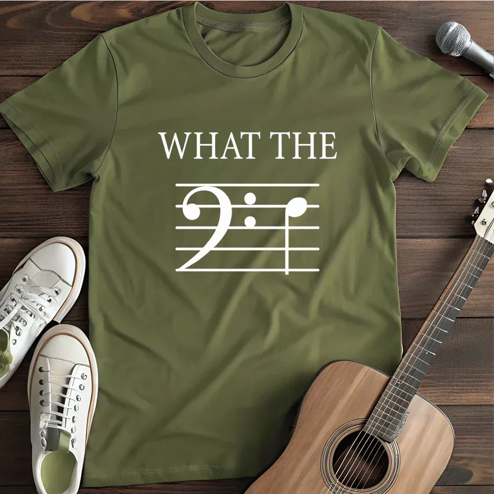 Printify T-Shirt Military Green / S What The F Bass Geek T Shirt