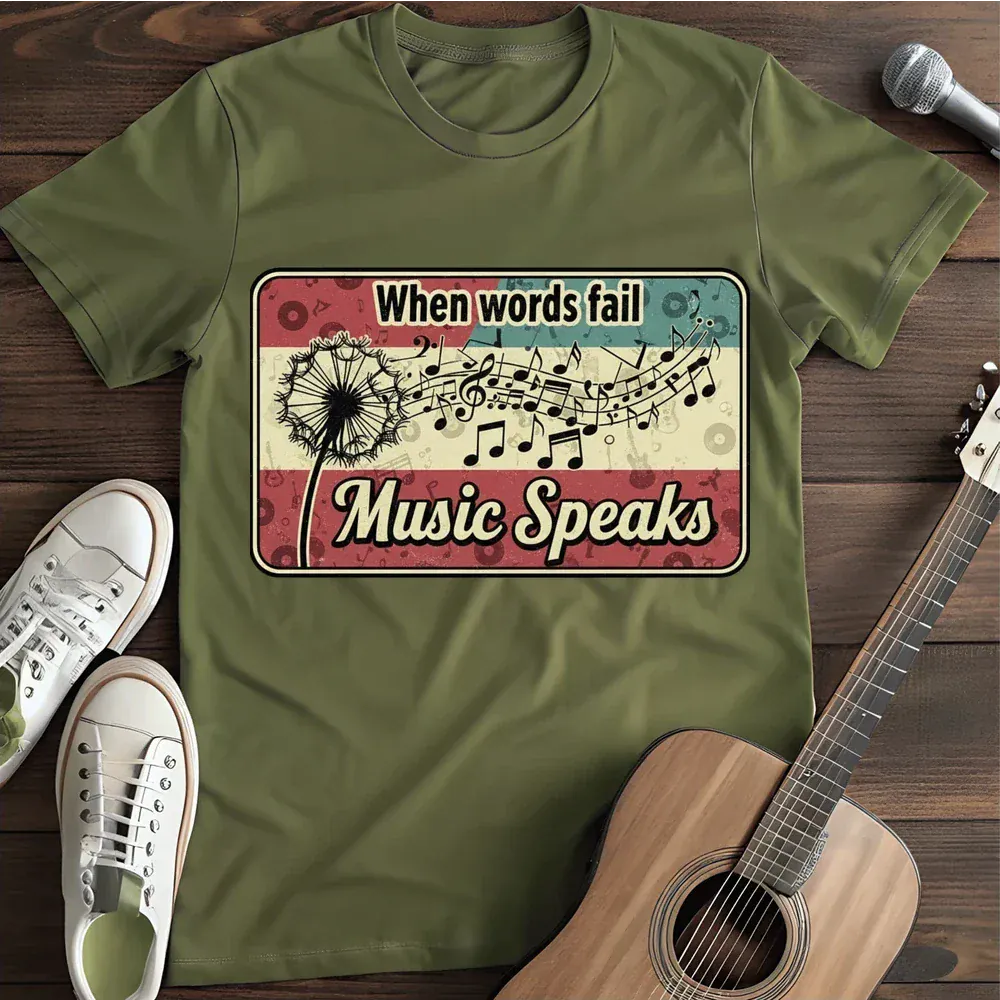 Printify T-Shirt Military Green / S When Words Fail T Shirt