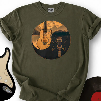 Printify T-Shirt Military Green / S YinYang Guitars T-Shirt