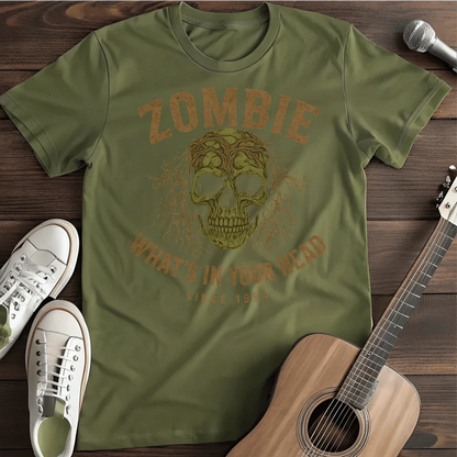 Printify T-Shirt Military Green / S Zombie Head T Shirt