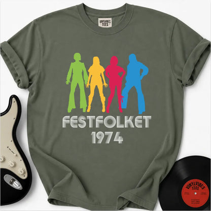 Printify T-Shirt Moss / S FESTFOLKET Premium T-Shirt