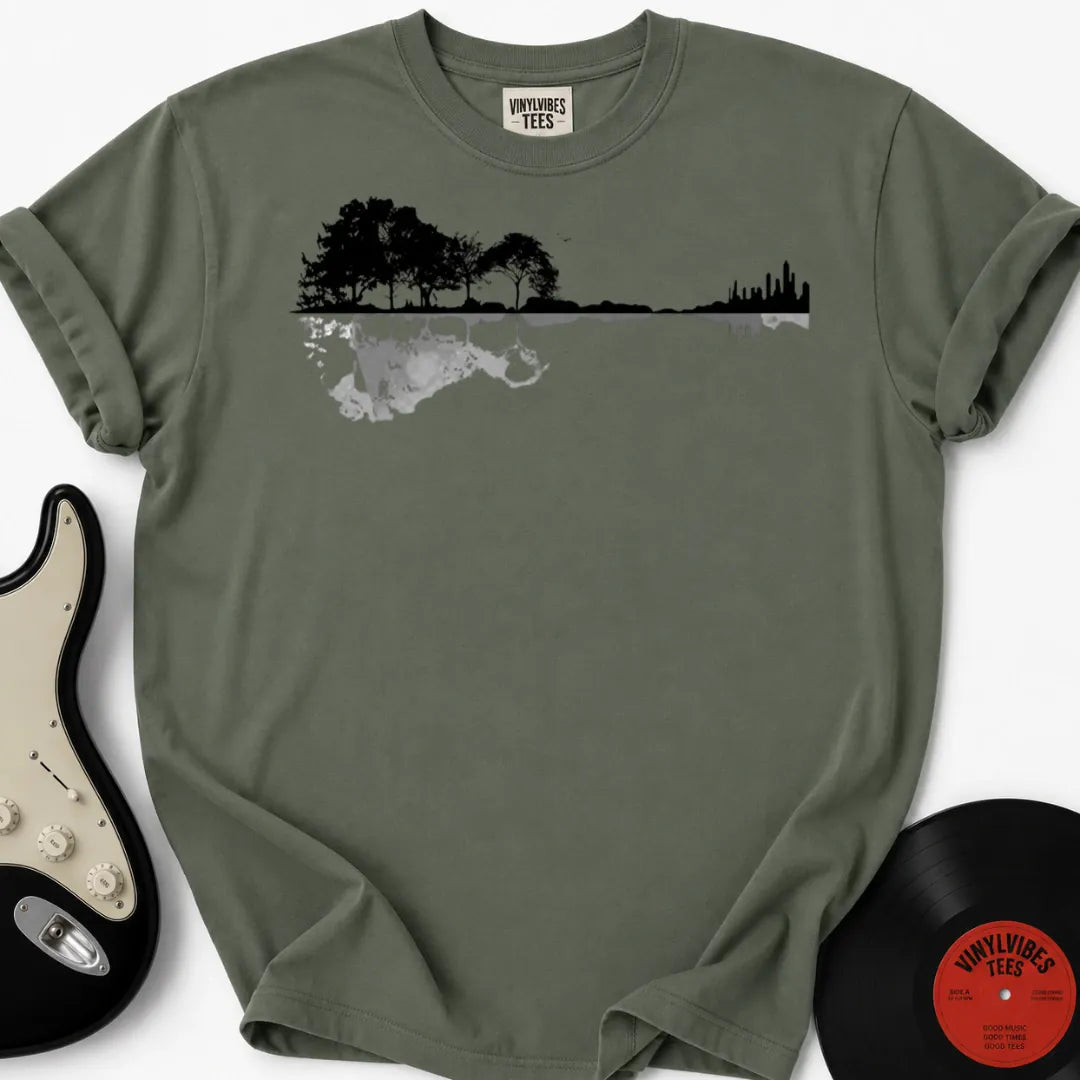 Printify T-Shirt Moss / S Guitar Forest Premium T-Shirt