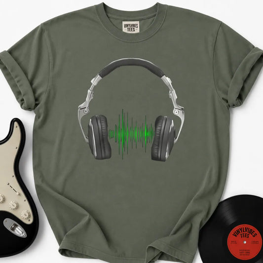 Printify T-Shirt Moss / S Headphone Premium T-Shirt