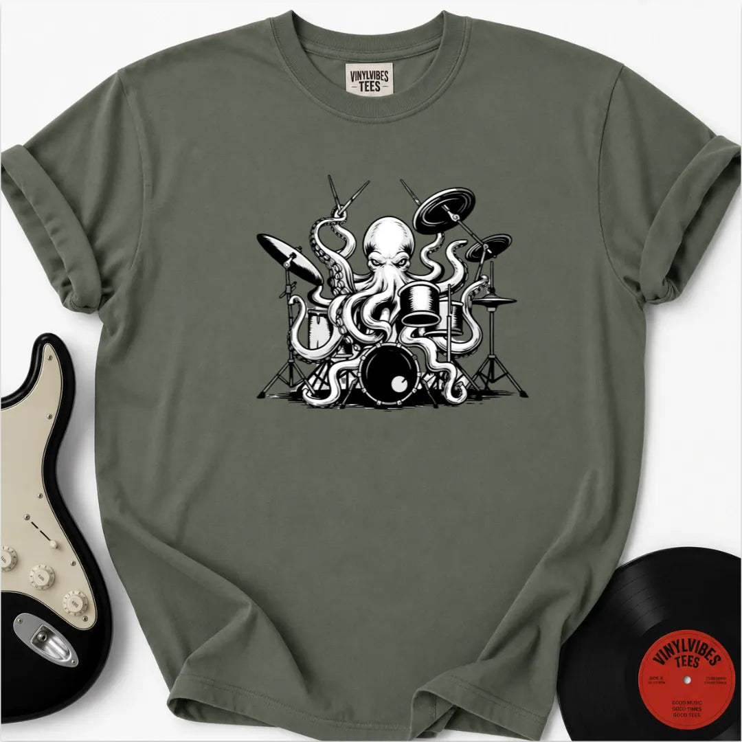 Printify T-Shirt Moss / S Kraken The Beats Premium T-Shirt
