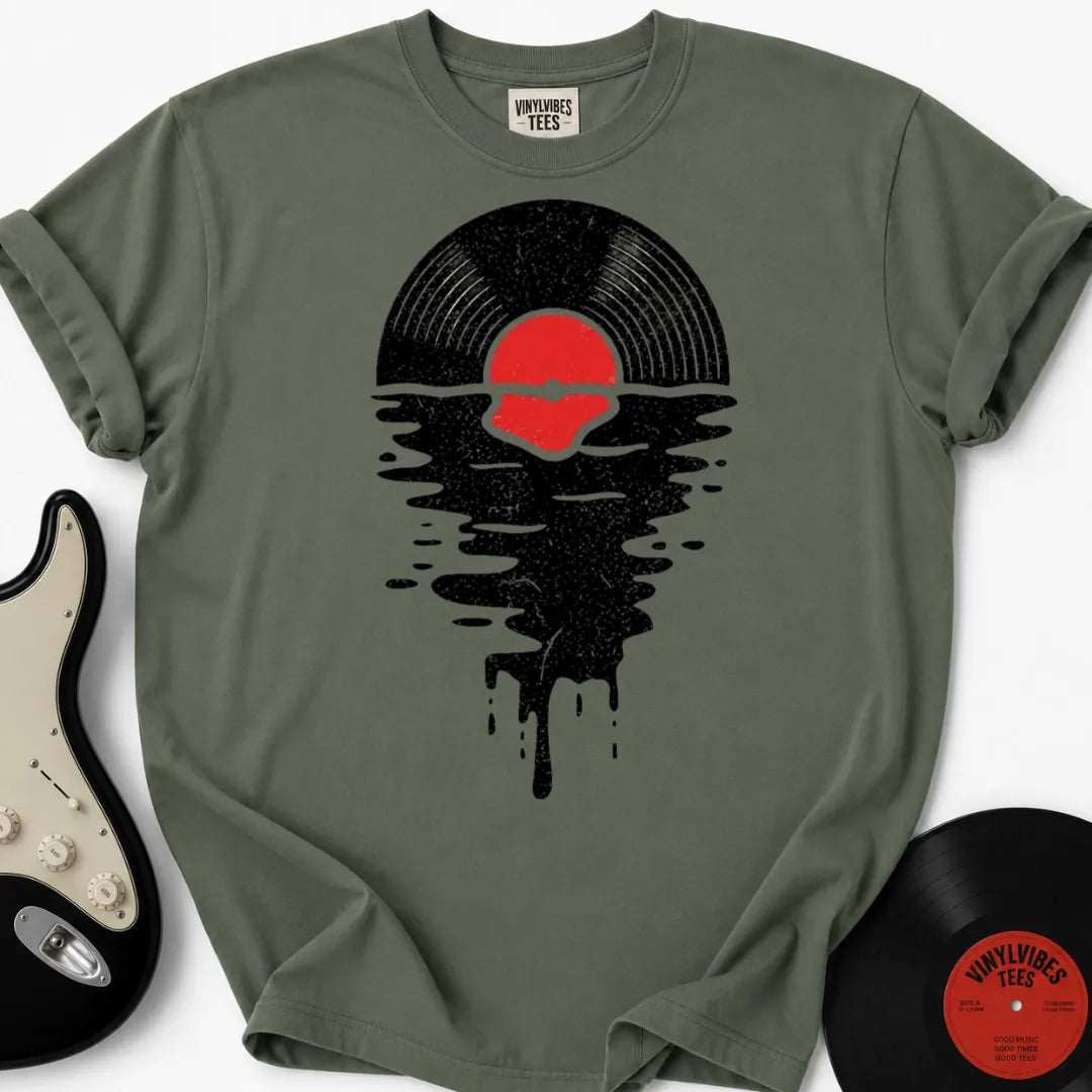 Printify T-Shirt Moss / S Melting Sunset Premium T-Shirt