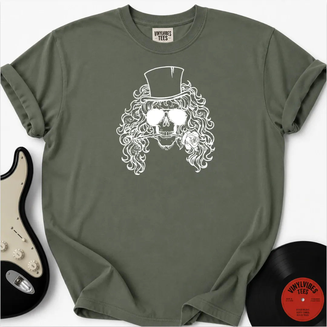 Printify T-Shirt Moss / S Skull Rose Premium T-Shirt