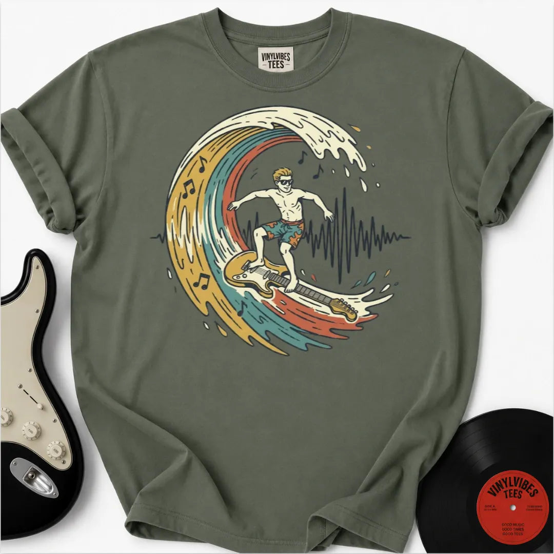 Printify T-Shirt Moss / S Sonic Surfer Premium T-Shirt