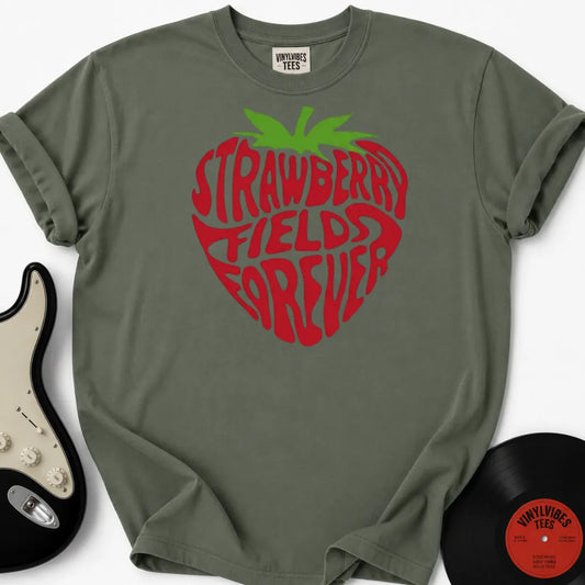 Printify T-Shirt Moss / S Strawberry Fields Premium T-Shirt