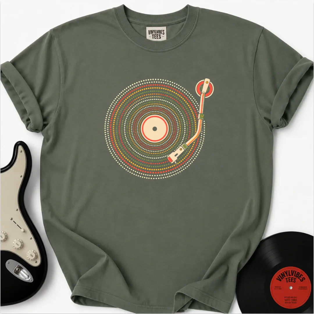 Printify T-Shirt Moss / S Vinyl Dots Colors Premium T-Shirt