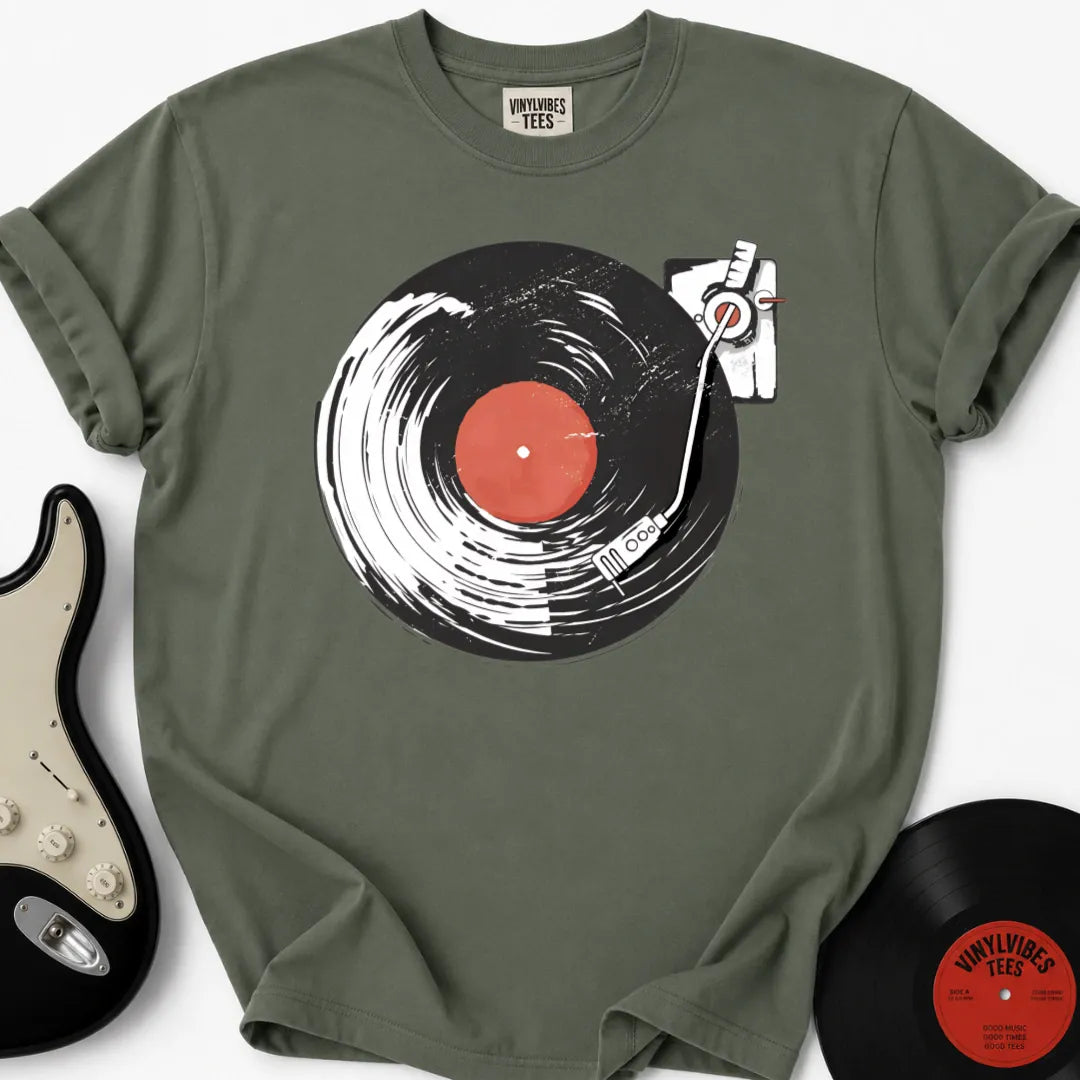 Printify T-Shirt Moss / S Vinyl Wave Premium T-Shirt