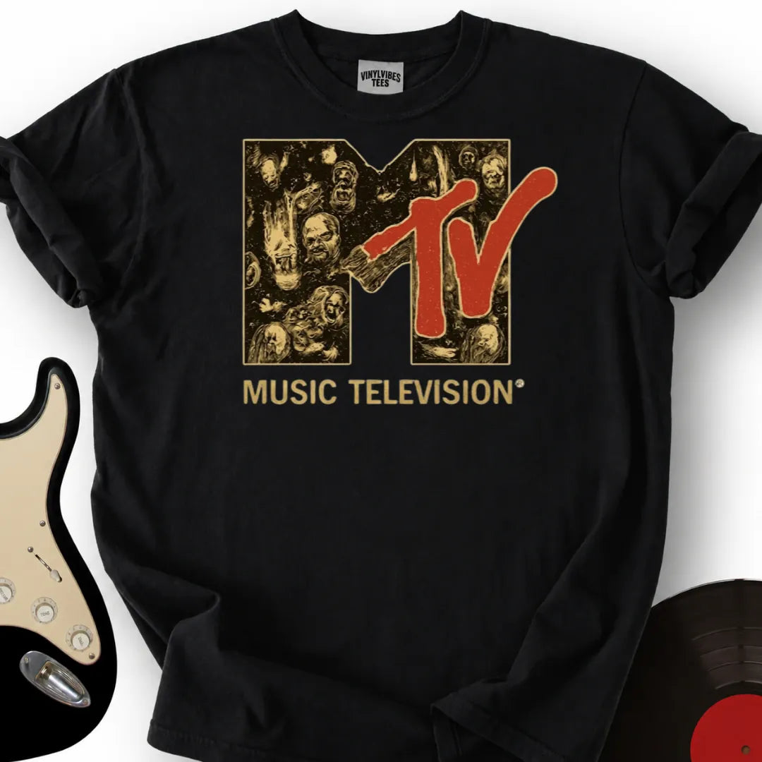 Printify T-Shirt Black / S Mtv Logo Music Television T-Shirt