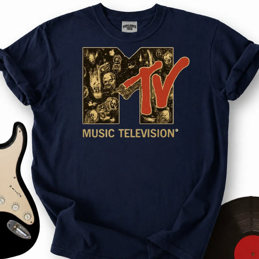 Printify T-Shirt Navy / S Mtv Logo Music Television T-Shirt