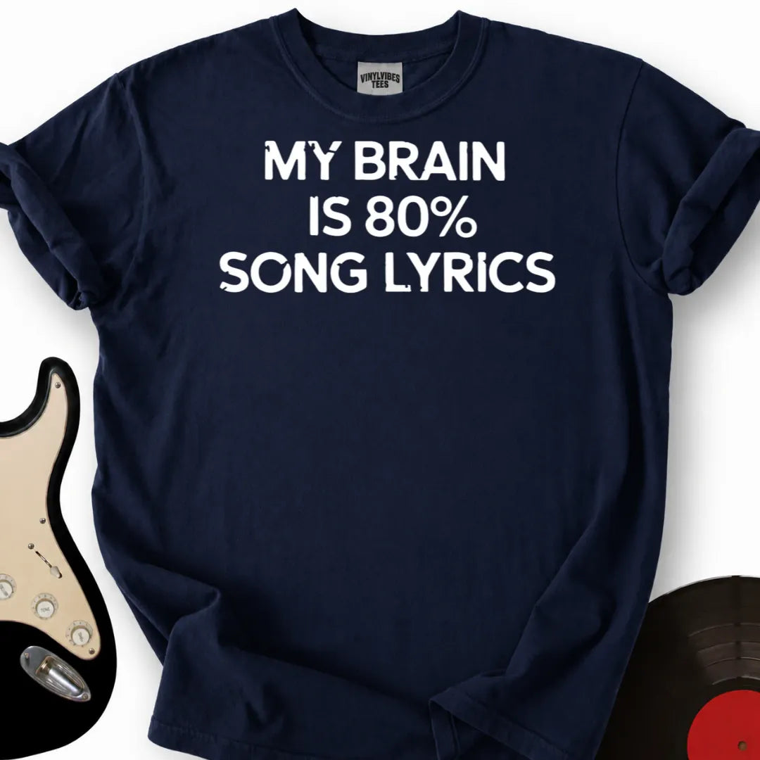 Printify T-Shirt Navy / S 80 Lyrics T-Shirt