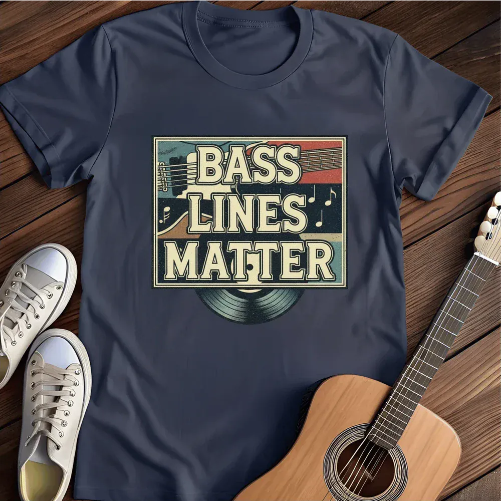 Printify T-Shirt Navy / S Bass Lines Matter T Shirt