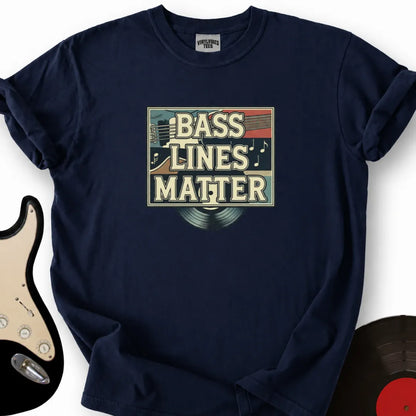 Printify T-Shirt Navy / S Bass Lines Matter T-Shirt