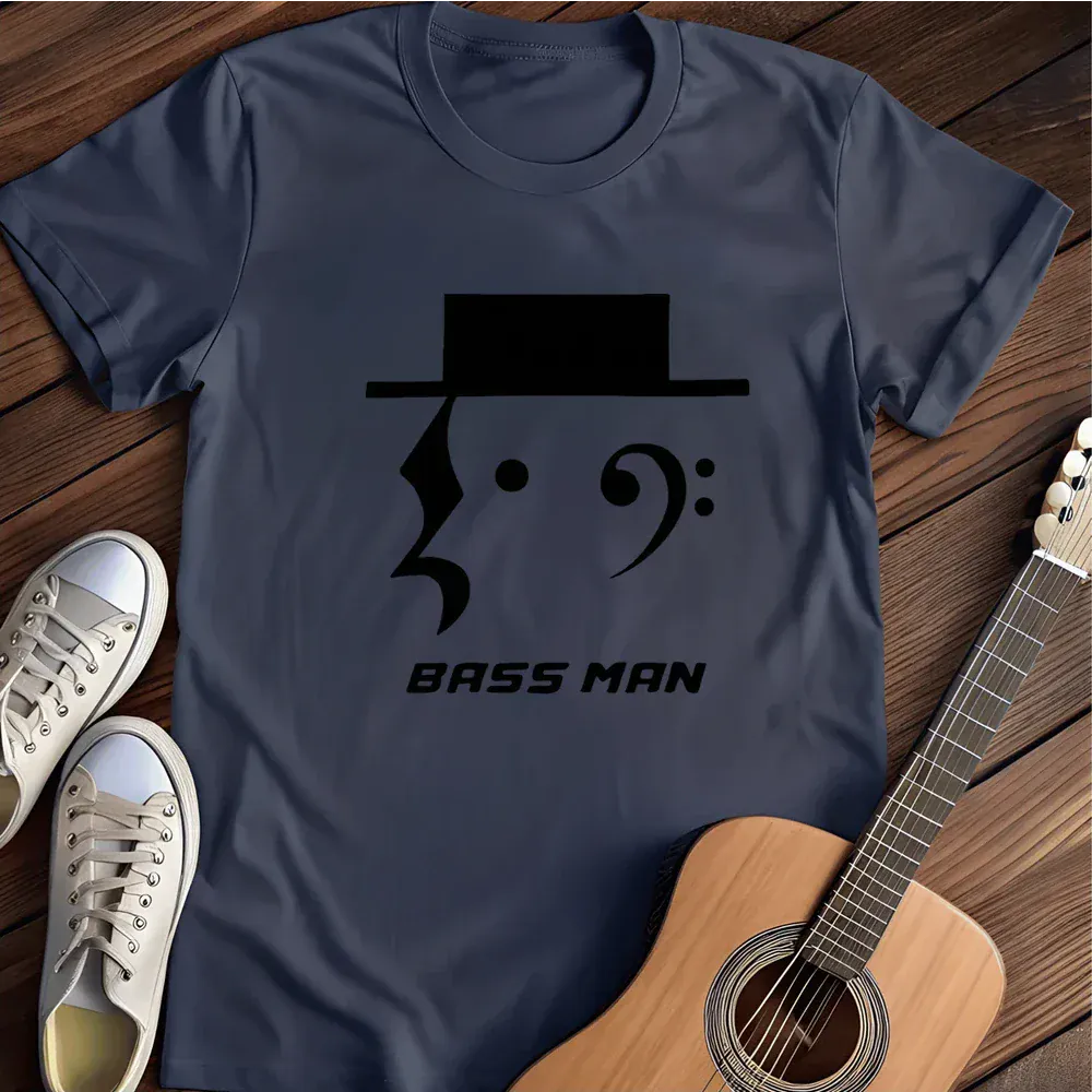 Printify T-Shirt Navy / S Bass Man T Shirt