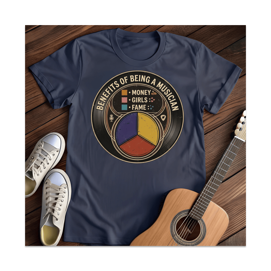 Printify T-Shirt Navy / S Benefits Of Being A Musician Pie Chart T-Shirt